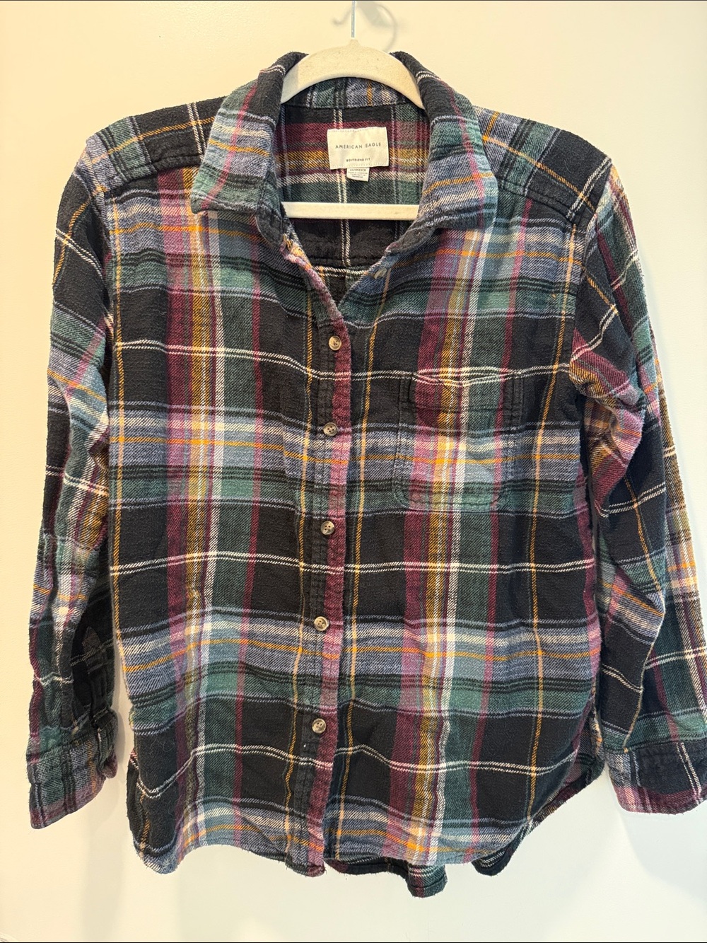 American Eagle Plaid Flannel Boyfriend Shirt